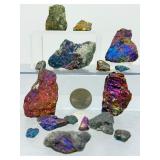 Raw Chalcopyrite 'Peacock Ore' Specimen Lot – Iridescent Rainbow Healing Crystals