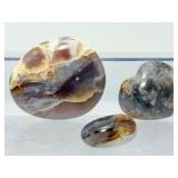 Natural Agate Palmstone Trio – Grounding & Balancing Hand-Polished Specimens