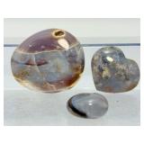 Natural Agate Palmstone Trio – Grounding & Balancing Hand-Polished Specimens