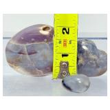 Natural Agate Palmstone Trio – Grounding & Balancing Hand-Polished Specimens