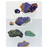 Natural Azurite & Malachite Raw Mineral Specimens: Rare Crystalline Deep Azure & Forest Green Copper Ore Collection