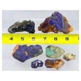Natural Azurite & Malachite Raw Mineral Specimens: Rare Crystalline Deep Azure & Forest Green Copper Ore Collection