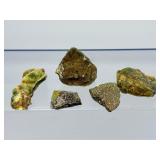 Rare Natural Chrome Chalcedony Raw Specimens - Genuine Mtorolite 'Forgiveness Stone' from Turkey - 5 Piece Collector's Set