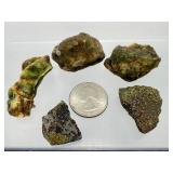 Rare Natural Chrome Chalcedony Raw Specimens - Genuine Mtorolite 'Forgiveness Stone' from Turkey - 5 Piece Collector's Set