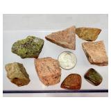 Premium 8-Piece Unakite Mineral Specimen Lot – High-Contrast Raw & Polished Altered Granite for Gemstone Tumbling, Jewelry Cabs, and Educational Display