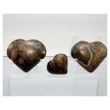 2-Billion-Year-Old 'Oxygen Origins' Stromatolite Fossil Hearts – Set of 3