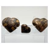 2-Billion-Year-Old 'Oxygen Origins' Stromatolite Fossil Hearts – Set of 3