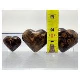 2-Billion-Year-Old 'Oxygen Origins' Stromatolite Fossil Hearts – Set of 3
