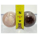 Lot of 5 Natural Smoky Quartz Crystal Spheres – Polished Grounding & Protection Stones'