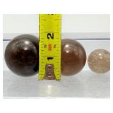 Lot of 5 Natural Smoky Quartz Crystal Spheres – Polished Grounding & Protection Stones'
