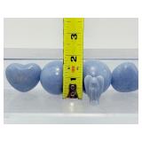 14pc Natural Angelite Crystal Collection - Spheres, Hearts & Carvings