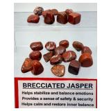 Premium Brecciated Jasper Tumbled Stones – High-Polished Natural Red Jasper Gems with Hematite Veining – Grounding Root Chakra Crystals for Reiki, Jewelry, and Collections