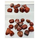 Premium Brecciated Jasper Tumbled Stones – High-Polished Natural Red Jasper Gems with Hematite Veining – Grounding Root Chakra Crystals for Reiki, Jewelry, and Collections