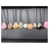 Curated Collection of 8 Natural Hand-Cut & Polished Gemstone Pendants