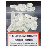 1/2 Kilo Natural Clear Quartz Rough Points – Premium Healing Crystal Specimens