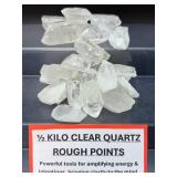 1/2 Kilo Bulk Clear Quartz Rough Points - Natural Raw Crystals