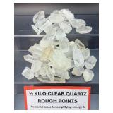 Bulk 1/2 Kilo Natural Clear Quartz Rough Points – Master Healer Crystals for Grids, Meditation, & Energy Work
