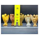 Set of 5 Hand-Carved Natural Gemstone Angels – Earth Harmony Collection