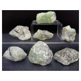Natural Green Botryoidal Prehnite Raw Crystal Cluster Specimen Set Lot of 5 Pieces