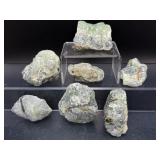 Natural Green Botryoidal Prehnite Raw Crystal Cluster Specimen Set Lot of 5 Pieces