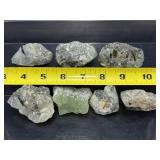 Natural Green Botryoidal Prehnite Raw Crystal Cluster Specimen Set Lot of 5 Pieces