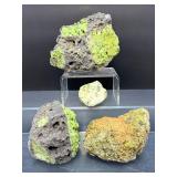 Rare Natural Peridot in Basalt Matrix Cluster – Raw 'Gem of the Sun' Olivine Xenolith Specimens – Authentic Arizona/San Carlos Mineral Collection