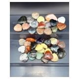 Large Bulk Lot of 1-Inch Polished Gemstone Hearts - Assorted Natural Crystals