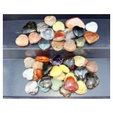 Large Bulk Lot of 1-Inch Polished Gemstone Hearts - Assorted Natural Crystals