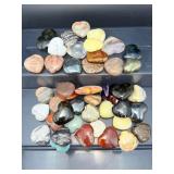 Large Bulk Lot of 1-Inch Polished Gemstone Hearts - Assorted Natural Crystals