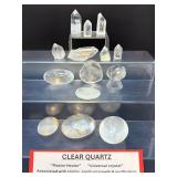 Natural Clear Quartz Crystal Collection – High-Clarity Points, Polished Palm Stones – Master Healer Spiritual Growth & Purification Set – Premium Mineral Specimens