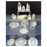 Natural Clear Quartz Crystal Collection – High-Clarity Points, Polished Palm Stones – Master Healer Spiritual Growth & Purification Set – Premium Mineral Specimens
