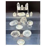Natural Clear Quartz Crystal Collection – High-Clarity Points, Polished Palm Stones – Master Healer Spiritual Growth & Purification Set – Premium Mineral Specimens