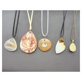 'Earthy Treasures' – A Five-Piece Collection of Fossil and Natural Stone Necklaces