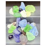Genuine Sea Glass Bulk Lot - Rare Cobalt, Cornflower Blue & Emerald Mix - Jewelry Quality