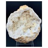 Natural Moroccan White Quartz Geode - Sparkling Druzy 'Sugar' Crystal Specimen - Collector Grade Large Hollow Earth Geologic Wonder - Statement Home Decor & Healing Crystal