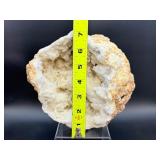 Natural Moroccan White Quartz Geode - Sparkling Druzy 'Sugar' Crystal Specimen - Collector Grade Large Hollow Earth Geologic Wonder - Statement Home Decor & Healing Crystal
