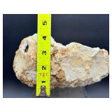 Natural Moroccan White Quartz Geode - Sparkling Druzy 'Sugar' Crystal Specimen - Collector Grade Large Hollow Earth Geologic Wonder - Statement Home Decor & Healing Crystal