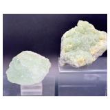 Set of 2 Natural Prehnite Specimens – Translucent & Botryoidal Formations