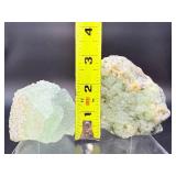 Set of 2 Natural Prehnite Specimens – Translucent & Botryoidal Formations
