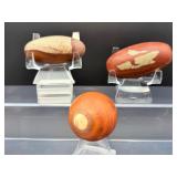 Sacred Trio: Polished Indian Shiva Lingam Stones & Polished Red Jasper Sphere