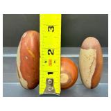 Sacred Trio: Polished Indian Shiva Lingam Stones & Polished Red Jasper Sphere