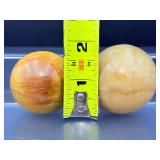 Set of 2 Premium Yellow Calcite Spheres – Energy Amplifiers & Mental Clarity