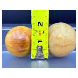 Set of 2 Premium Yellow Calcite Spheres – Energy Amplifiers & Mental Clarity