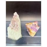 Premium 2-Piece Amethyst Collection: High-Clarity Geode Specimen & Rare Amethyst Cluster with Hematite Inclusions
