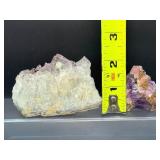Premium 2-Piece Amethyst Collection: High-Clarity Geode Specimen & Rare Amethyst Cluster with Hematite Inclusions