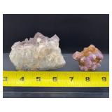 Premium 2-Piece Amethyst Collection: High-Clarity Geode Specimen & Rare Amethyst Cluster with Hematite Inclusions