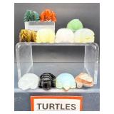 Set of 11 Hand-Carved Gemstone Turtles – Natural Crystal Healing & Feng Shui Decor