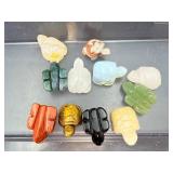 Set of 11 Hand-Carved Gemstone Turtles – Natural Crystal Healing & Feng Shui Decor