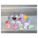 Natural Rainbow Fluorite Mini Carvings – Assorted Animal & Whimsical Figures