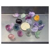 Natural Rainbow Fluorite Mini Carvings – Assorted Animal & Whimsical Figures